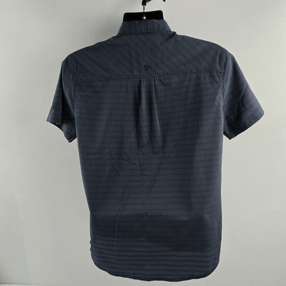 Prana breathable short sleeve button down shirt mens blue small 5558 - Picture 3 of 10
